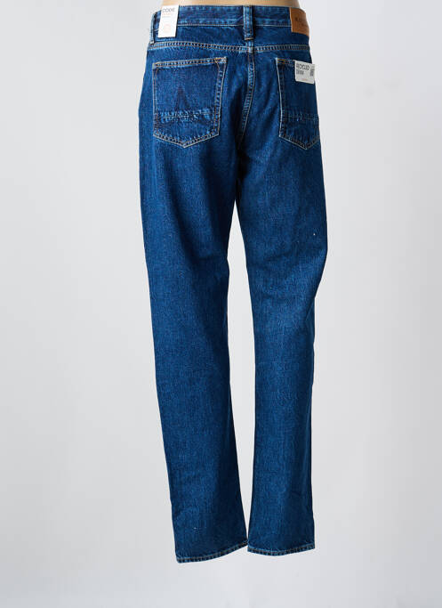 Jeans coupe droite fermeture boutonnée sur le devant taille normale bleu KUYICHI homme