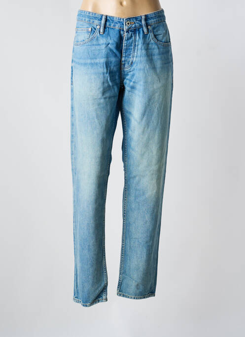 Jeans coupe droite fermeture boutonnée sur le devant taille normale bleu KUYICHI homme