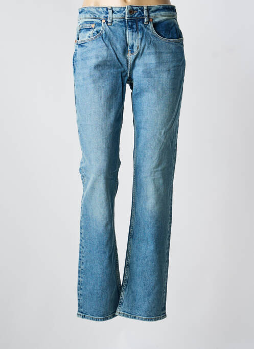 Jeans coupe droite stretch taille normale bleu KUYICHI femme