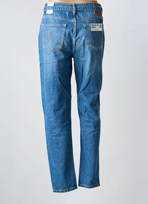 Jeans coupe droite effet usé délavé taille normale bleu KUYICHI femme