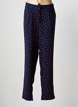 Pantalon droit tissage crêpe taille normale bleu DAMART femme