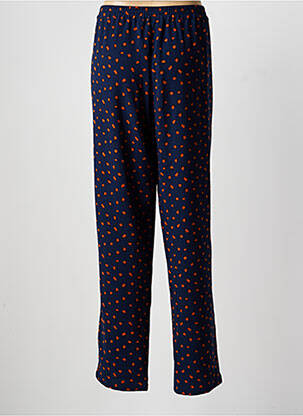 Pantalon droit tissage crêpe taille normale bleu DAMART femme