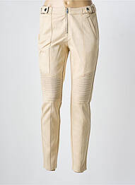 Pantalon slim taille élastique taille haute beige RICK CARDONA femme