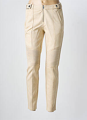 Pantalon slim taille élastique taille haute beige RICK CARDONA femme