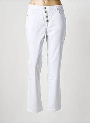 Jeans coupe slim stretch taille normale blanc LINEA TESINI femme