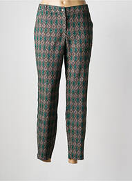 Pantalon 7/8 stretch taille normale vert LINEA TESINI femme