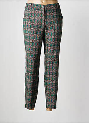 Pantalon 7/8 stretch taille normale vert LINEA TESINI femme
