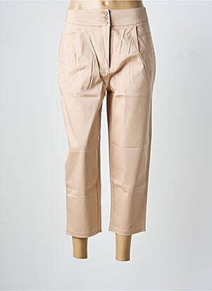 Pantalon 7/8 taille haute taille haute beige ASHLEY BROOKE femme