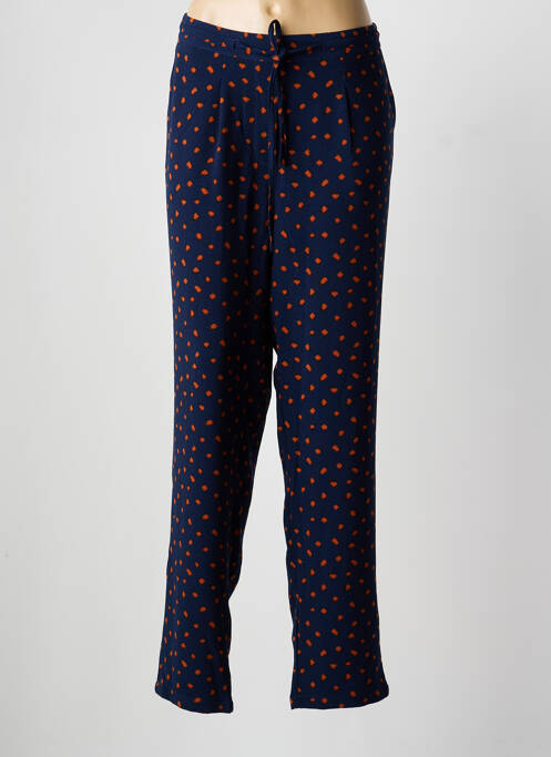 Pantalon droit tissage crêpe taille normale bleu DAMART femme