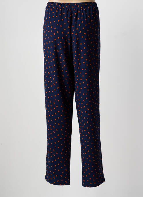 Pantalon droit tissage crêpe taille normale bleu DAMART femme
