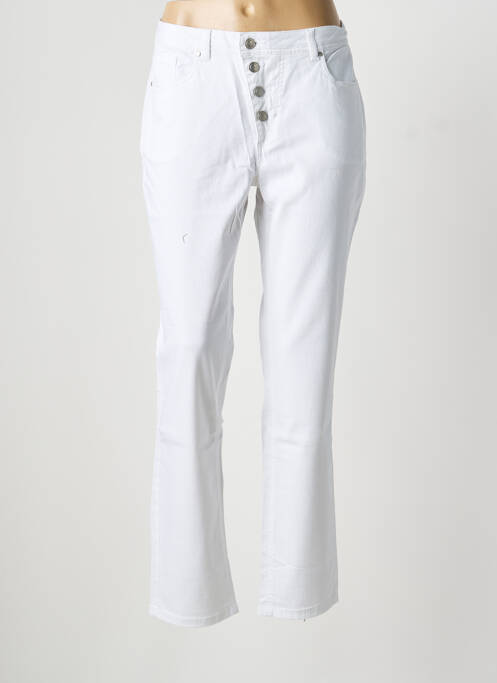 Jeans coupe slim stretch taille normale blanc LINEA TESINI femme
