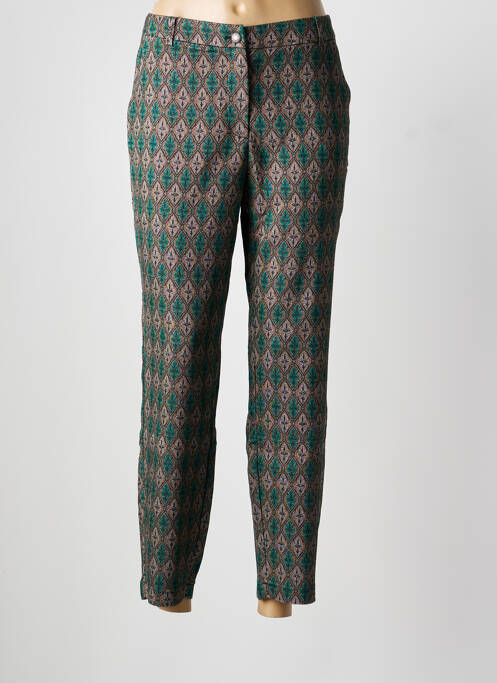 Pantalon 7/8 stretch taille normale vert LINEA TESINI femme
