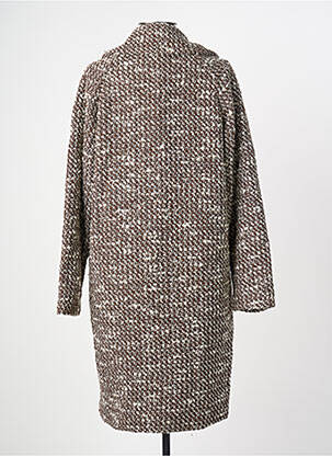Manteau long coupe droite sans capuche marron LINEA TESINI femme