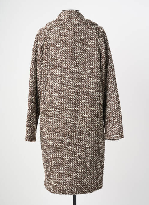 Manteau long coupe droite sans capuche marron LINEA TESINI femme