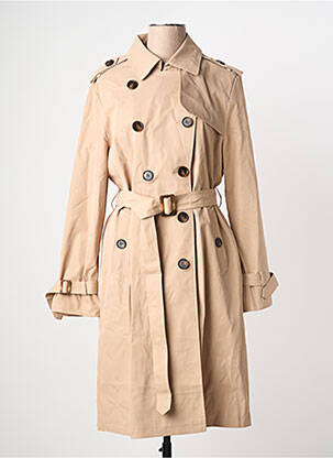Trench tissage popeline sans capuche beige fonce CISSY & CO femme