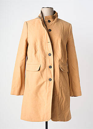 Manteau long coupe cintrée sans capuche beige HEINE femme