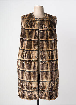 Manteau long coupe cintrée sans capuche marron HEINE femme