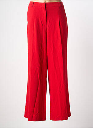 Pantalon large tissage crêpe taille haute rouge DAMART femme