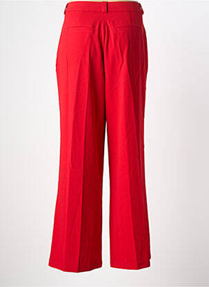 Pantalon large tissage crêpe taille haute rouge DAMART femme