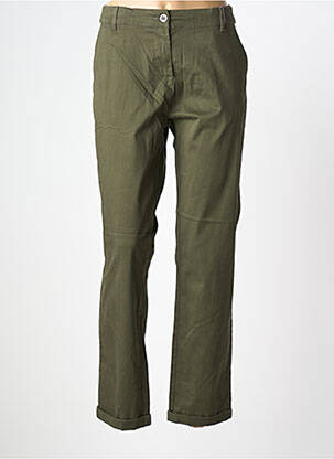 Pantalon chino tissage popeline taille normale vert DAMART femme