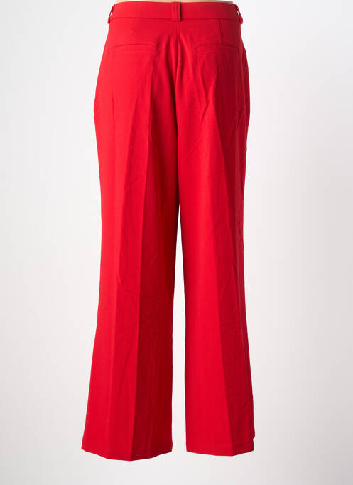 Pantalon large tissage crêpe taille haute rouge DAMART femme