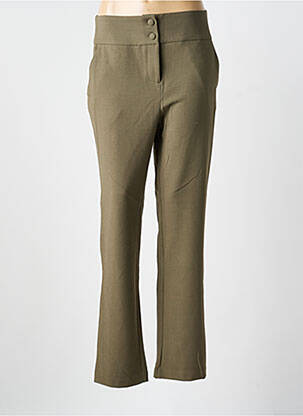 Pantalon chino fermeture zippée sous rabat boutonné taille normale vert DAMART femme
