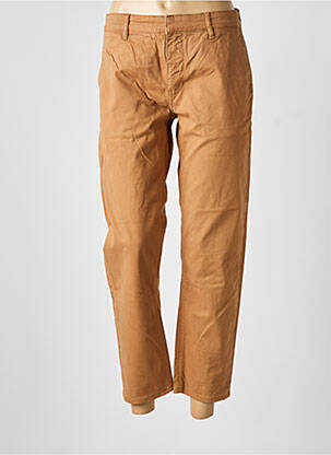Pantalon chino tissage popeline taille normale marron KUYICHI femme