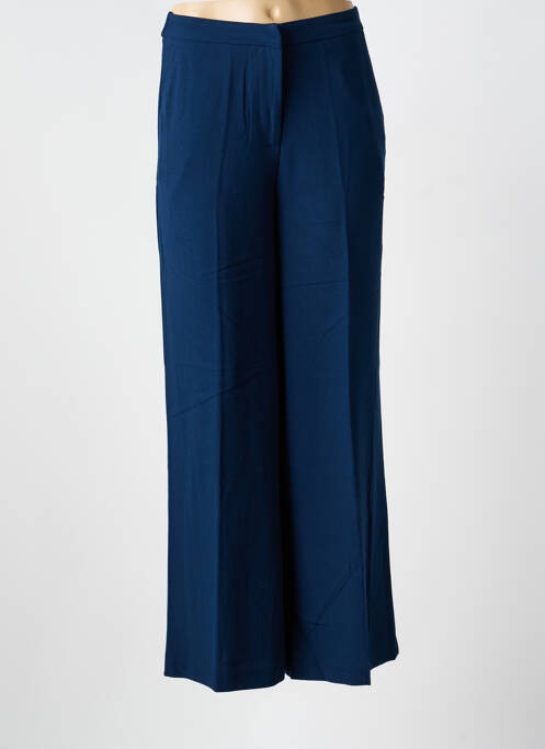 Pantalon large tissage crêpe taille haute bleu DAMART femme