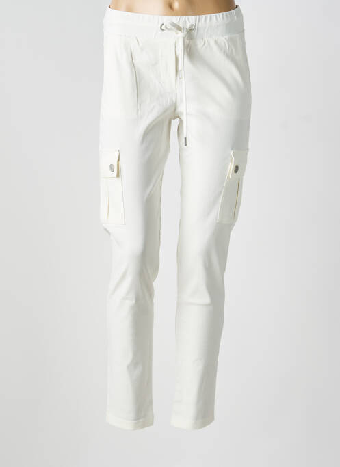 Pantalon cargo taille élastique taille normale beige LINEA TESINI femme