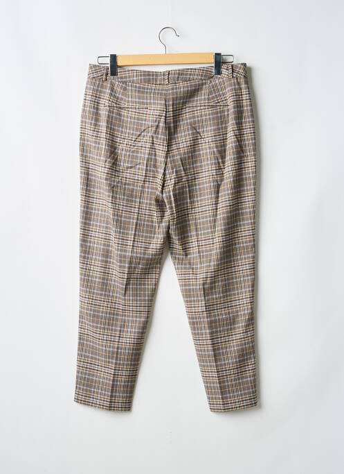 Pantalon chino fermeture zippée sous rabat boutonné taille haute marron HEINE femme
