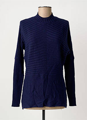 Pull tunique stretch manches longues bleu HEINE femme