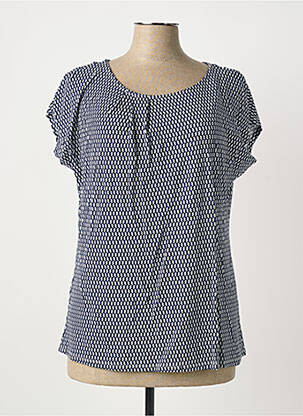 T-shirt coupe droite manches courtes bleu SHEEGO femme