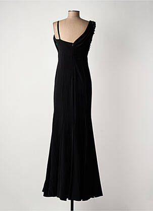 Robe longue tissage crêpe sans manche noir MUSANI MILANO femme