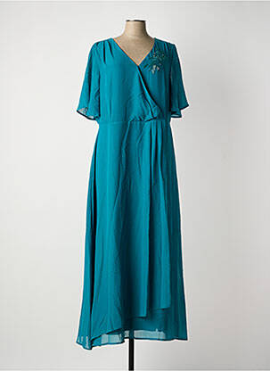 Robe longue manches courtes manches courtes vert SHEEGO femme