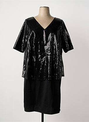 Robe mi-longue manches courtes manches courtes noir SHEEGO femme