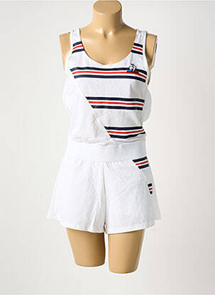 Combishort sans manche sans manche blanc LE COQ SPORTIF femme