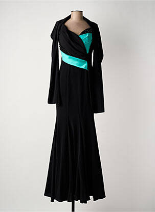 Robe longue tissage crêpe sans manche noir MUSANI MILANO femme