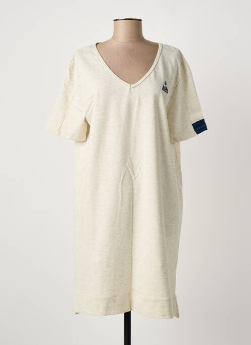 Robe mi-longue manches courtes manches courtes beige LE COQ SPORTIF femme