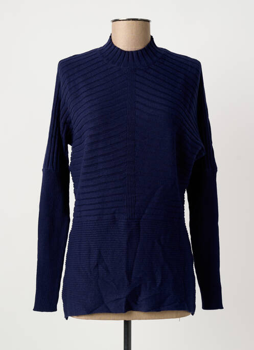 Pull tunique stretch manches longues bleu HEINE femme