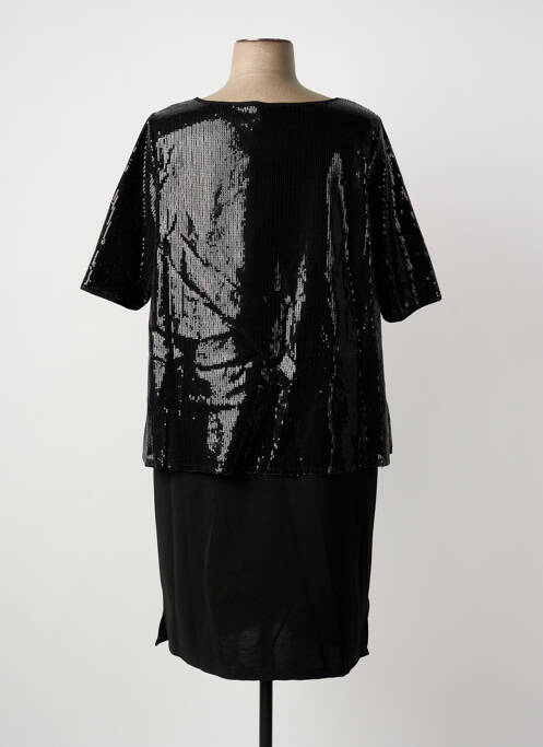 Robe mi-longue manches courtes manches courtes noir SHEEGO femme