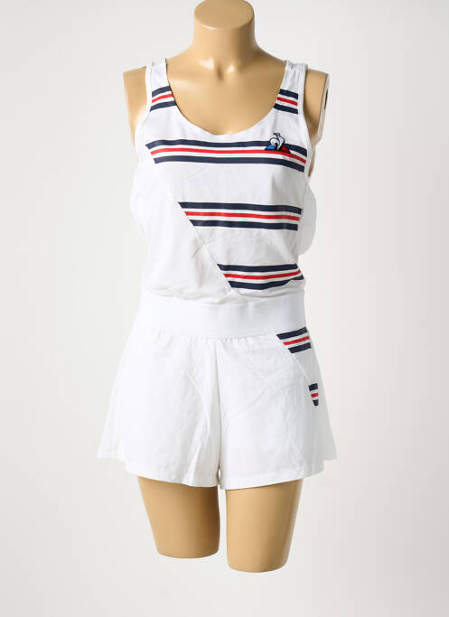 Combishort sans manche sans manche blanc LE COQ SPORTIF femme
