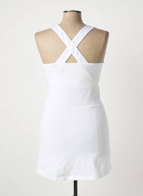 Robe courte col rond fines bretelles beige LE COQ SPORTIF femme