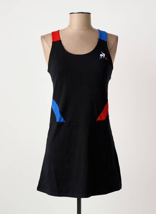Robe courte col rond fines bretelles noir LE COQ SPORTIF femme