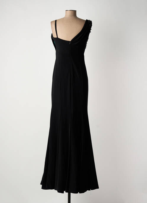 Robe longue tissage crêpe sans manche noir MUSANI MILANO femme