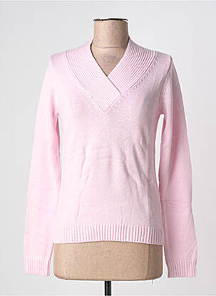 Pull coupe cintrée manches longues rose LINEA TESINI femme