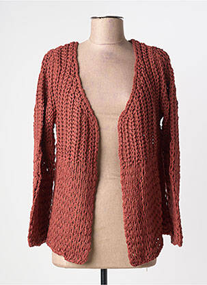 Gilet manches longues coupe cintrée marron HEINE femme