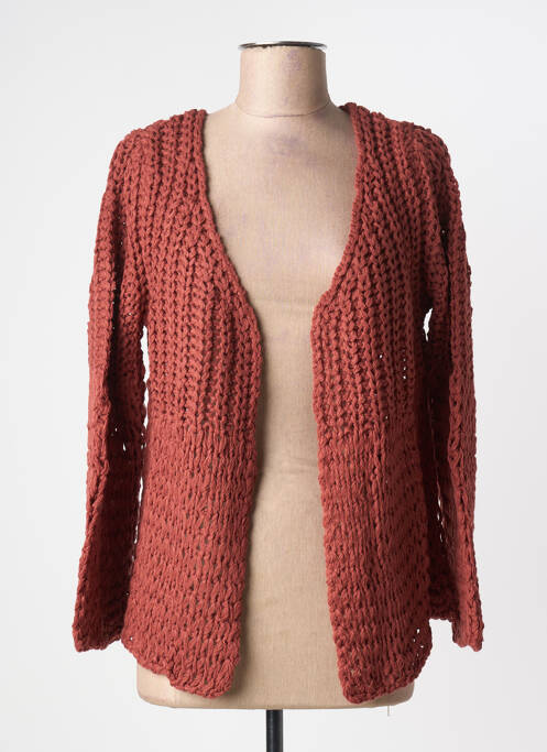 Gilet manches longues coupe cintrée marron HEINE femme