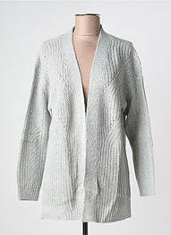 Gilet manches longues coupe cintrée gris LINEA TESINI femme