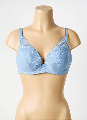 Soutien-gorge tissage dentelle haut soutien-gorge moulé bleu CHANTELLE femme