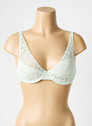 Soutien-gorge tissage dentelle haut soutien-gorge emboitant vert CHANTELLE femme